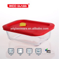 silicone lid glass food storage container